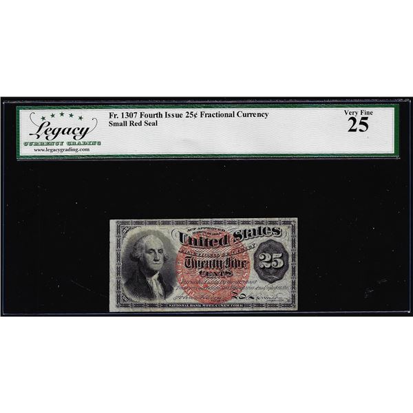 March 3, 1863 Fourth Issue 25 Cent Fractional Note Fr.1307 Legacy Very Fine 25