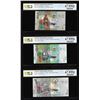 Image 1 : Lot of 2014 Kuwait 1/4, 1/2 & 1 Dinar Notes PCGS Superb Gem Uncirculated 67PPQ