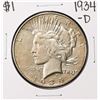 Image 1 : 1934-D $1 Peace Silver Dollar Coin