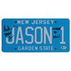 Image 1 : ARI LEHMAN SIGNED AND INSCRIBED JASON 1 LICENSE PLATE (BECKETT COA)