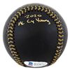 Image 2 : Indians Shane Bieber "2x Insc" Authentic Signed Black Oml Baseball BAS Witnessed