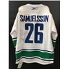 Image 1 : ULF SAMUALESON SIGNED AND INSCRIBED VANCOUVER CANUCKS REEBOK JERSEY (GCG HOLO)