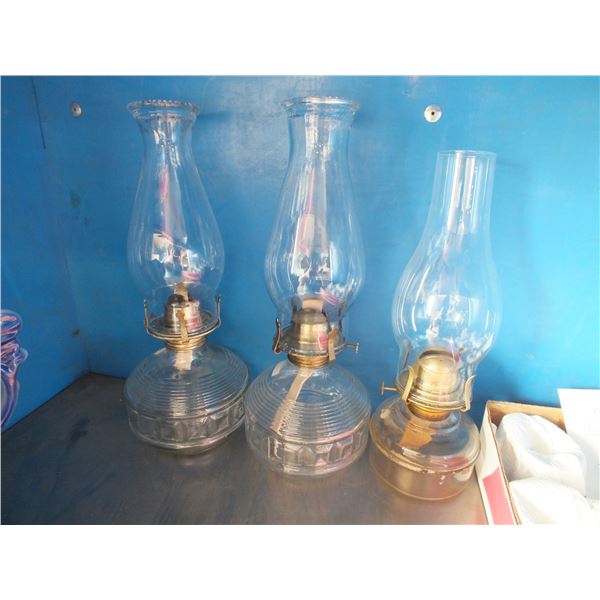 3 Kerosene Lamps