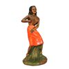 Image 2 : DANCING TOPLESS WAHINE FIGURINE WITH RED SKIRT.