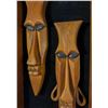 Image 2 : STYLIZED EXOTICA ABSTRACT TIKI MASKS ON BLACK VELVET.