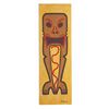 Image 1 : VINTAGE PAINTING OF STYLIZED TIKI ON BOARD - SIGNED E. MOUILD.