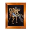 Image 1 : PAINTING OF TWO FISHERMAN ON BLACK VELVET SIGNED BOWES.