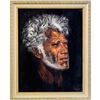 Image 1 : EDGAR LEETEG ORIGINAL BLACK VELVET "TAHITIAN CHIEF" PAINTING.