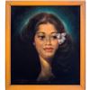 Image 1 : ORIGINAL PERIOD EDGAR LEETEG BLACK VELVET PAINTING OF A BEAUTIFUL NATIVE TAHITIAN GIRL.