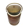 Image 2 : NAUTICAL BARREL ICE BUCKET WITH BRASS TRIM & LID.