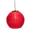 Image 2 : COLORED RED ACRYLIC SPAGHETTI SWAG GLOBE LAMP.