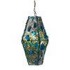 Image 2 : COLORED SWAG CHUNK LAMP LAMP BLUE WITH GREEN ACRYLIC JEWELS - TRAPEZOIDAL.