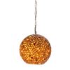 Image 1 : COLORED SWAG CHUNK LAMP WITH ORANGE AND YELLOW GLASS PEBBLES.