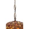 Image 3 : COLORED SWAG CHUNK LAMP WITH ORANGE AND YELLOW GLASS PEBBLES.
