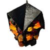 Image 1 : UNCOMMON COLORED SWAG CHUNK LAMP WITH ORANGE AND YELLOW ACRYLIC JEWELS - STAR SHACK.