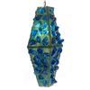 Image 1 : ACRYLIC HANGING LAMP GREEN WITH BLUE CHUNKS - TRAPEZOIDAL.
