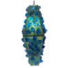 Image 2 : ACRYLIC HANGING LAMP GREEN WITH BLUE CHUNKS - TRAPEZOIDAL.