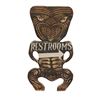 Image 1 : VINTAGE HAND CARVED AND PAINTED TIKI RESTROOM SIGN from THE TIKIS Theme Park.