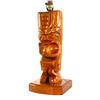 Image 1 : VINTAGE HAWAIIAN CARVED TIKI TABLE LAMP ON BASE.