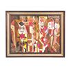 Image 1 : MULTI-MEDIA PAINTING TITLED "TIKI DANCE" SIGNED F. TRAIN.