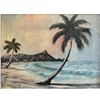 Image 2 : 1930s DIAMONDHEAD WAIKIKI COASTLINE OIL PAINTING by THOMAS L LEWIS.