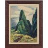 Image 1 : DRAMATIC OIL PAINTING LANDSCAPE OF "THE NEEDLE" IN IAO VALLEY - MAUI.