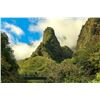 Image 2 : DRAMATIC OIL PAINTING LANDSCAPE OF "THE NEEDLE" IN IAO VALLEY - MAUI.