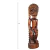 Image 1 : EPIC STYLIZED HAWAIIAN KU WAR GOD WITH LONG FEATHERED HEADDRESS.