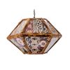 Image 1 : OCEANIC ARTS #2388 "TAPA SQUASH SHADE" SWAG LAMP.