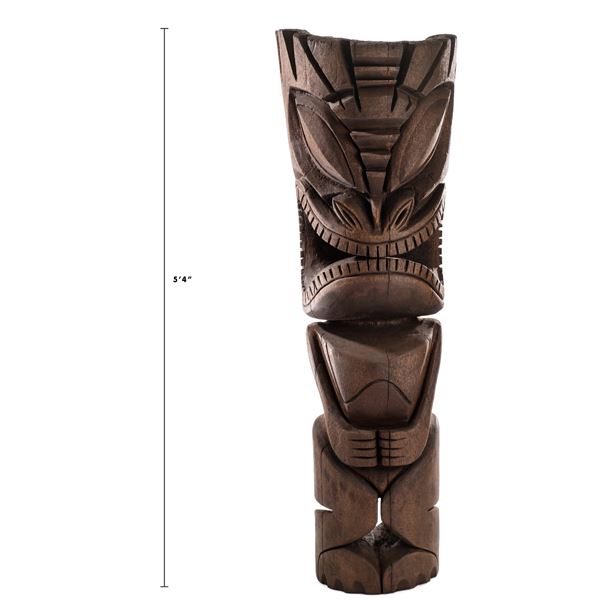 INCREDIBLE ONE-OFF LEROY SCHMALTZ "WAR GOD" TIKI CARVING.