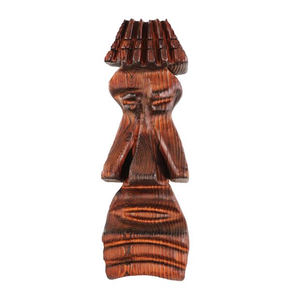 WITCO "KAU CONTEMPORARY IDOL" EARLY CARVED TIKI MOAI WALL MASK.