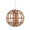 Image 1 : OCEANIC ARTS #2386-S "KOOBOO CANE SHADE" SWAG LAMP.