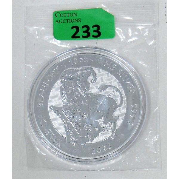 10 Oz .9999  Silver 2023 Yale of Beaufort Coin 