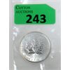 Image 1 : 1 Oz .9999  Silver 1990 Canada Maple Leaf Coin 