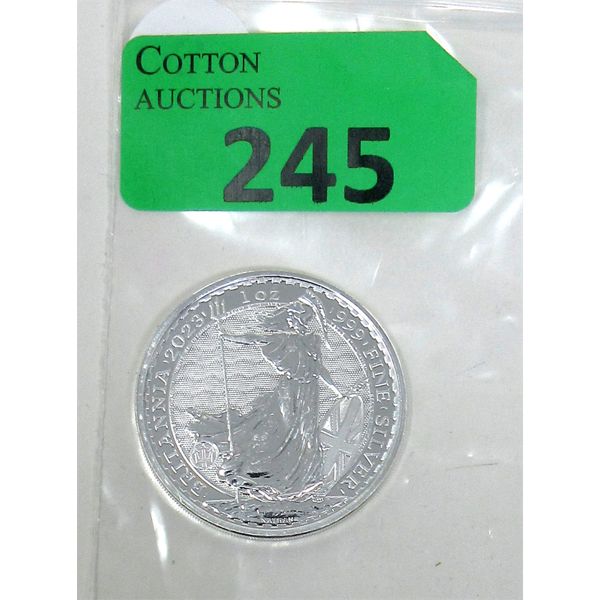 1 Oz .999  Silver 2023 Britannia Coin Tax exempt.