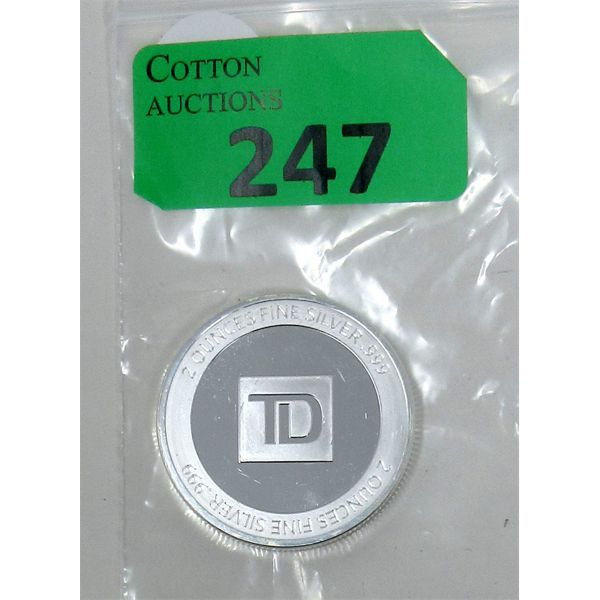 2 Oz .999  Silver TD Bank Investor Round 