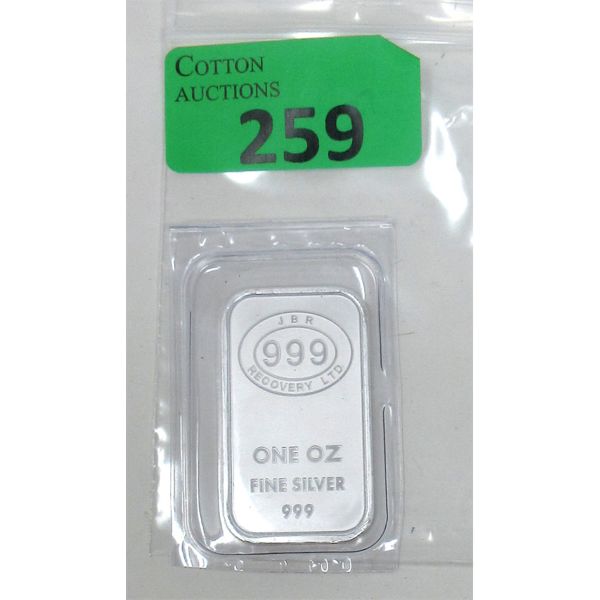 1 Oz .999  Silver JBR Ethically Sourced Bar 