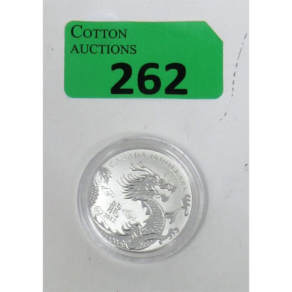 1/2 Oz .9999  Silver 2012 Dragon Coin