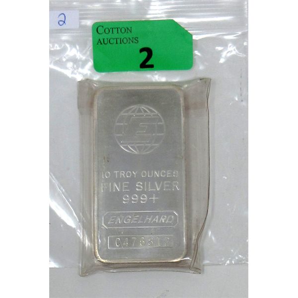 10 Oz .999+  Silver Large 'E' Engelhard Bar 