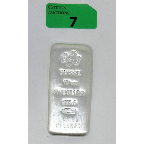 10 Oz .999  Silver PAMP Suisse Serial Numbered Bar 