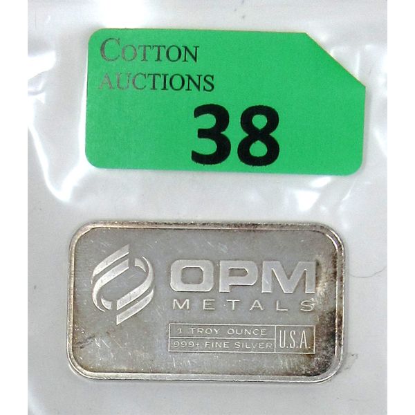 1 Oz .999+  Silver OPM Metals Bar 