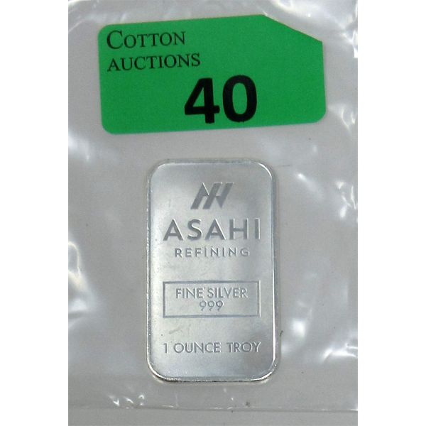 1 Oz .999  Silver Asahi Bar 