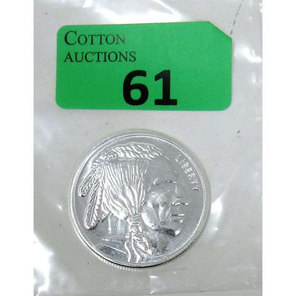 1 Oz .999  Silver Indigenous/Buffalo 2-Sided Round 