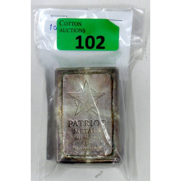 1 Kilo .999 Silver Patriot Metals Bar