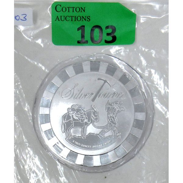 5 Oz .999 Silver SilverTowne Stackable Poker Chip Round 