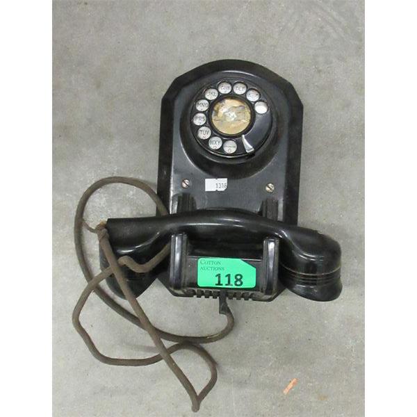 Vintage Rotary Dial Wall Cradle Phone 