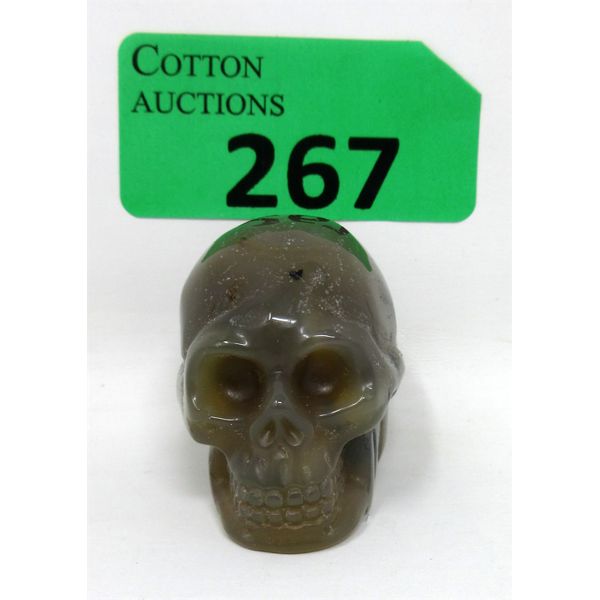 267 Carat Agate Skull - Hand Carved