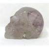 Image 2 : Quartz with Amethyst Hand-Carved Skull - 648 Carats