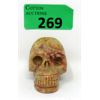Image 1 : 494 Carat Crazy Lace Agate Skull - Hand Carved