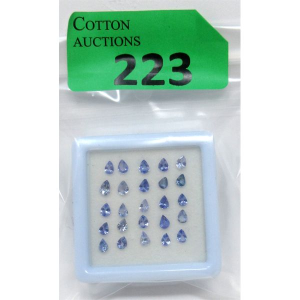 25 Loose Pear-Cut Tanzanite Gemstones 